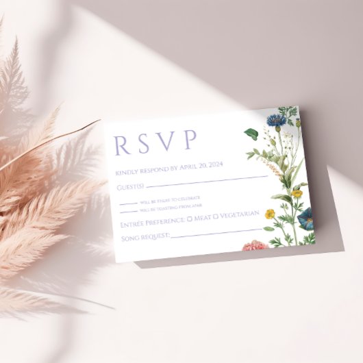 Lavender Garden Wedding RSVP-kaart RSVP Kaartje