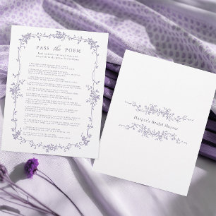 Lavender 'Geef het Gedicht door' Bruidsjonker Spel