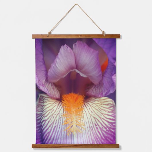 Lavender-gelaagde Iris ventilator Petal Sluiten Hangend Wandkleed (Voorkant)