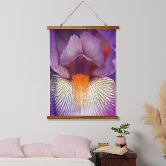 Lavender-gelaagde Iris ventilator Petal Sluiten Hangend Wandkleed (Slaapkamer)