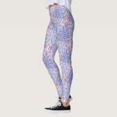 Lavender Geometric Star Maze Patroon Leggings (Links)
