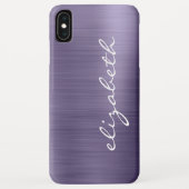 Lavender Gepersonaliseerd Metaal script geborsteld Case-Mate iPhone Case (Achterkant)