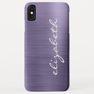 Lavender Gepersonaliseerd Metaal script geborsteld Case-Mate iPhone Case