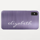 Lavender Gepersonaliseerd Metaal script geborsteld Case-Mate iPhone Case (Achterkant (horizontaal))