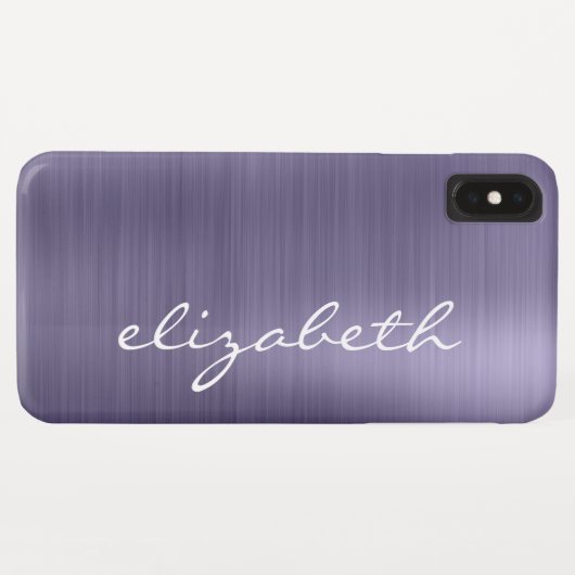 Lavender Gepersonaliseerd Metaal script geborsteld Case-Mate iPhone Case (Achterkant (horizontaal))