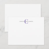Lavender - Gepersonaliseerde monogrammed Stationer Notitiekaartje (Voorkant / Achterkant)