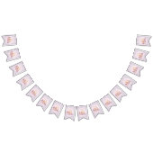 Lavender Gingham 1st Birthday Bunting Flags Vlaggetjes (Alle)