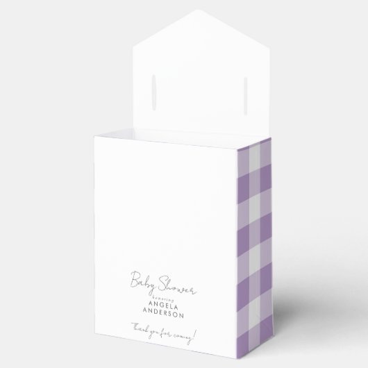 Lavender Gingham Baby shower Dank u Bedankdoosjes (Geopend)