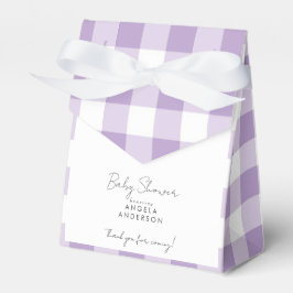 Lavender Gingham Baby shower Dank u Bedankdoosjes