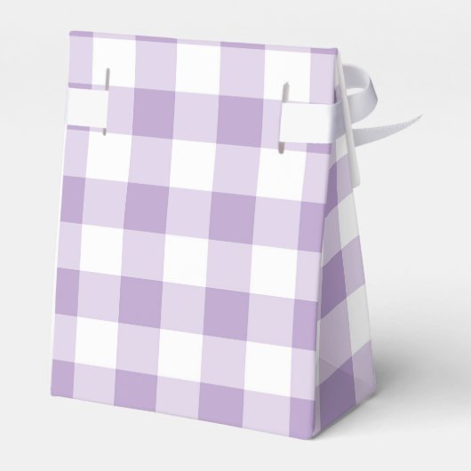 Lavender Gingham Baby shower Dank u Bedankdoosjes (Achterkant)