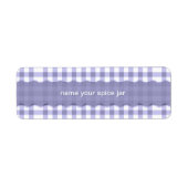 Lavender Gingham Cheques gepersonaliseerd Etiket (Voorkant)