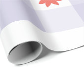 Lavender Gingham Floral Pattern Wrapping Paper Cadeaupapier (Rol Hoek)