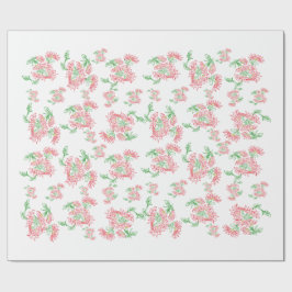 Lavender Gingham Floral Pattern Wrapping Paper  Cadeaupapier