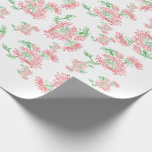 Lavender Gingham Floral Pattern Wrapping Paper Cadeaupapier (Hoek)