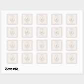 Lavender Gingham Goose Envelope Seal LPM26 Vierkante Sticker (Vel)