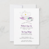 Lavender Gingham Moederdag Tea Party Kaart (Voorkant)