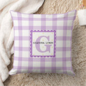 Lavender Gingham Monogrammed Kussen (Deken)