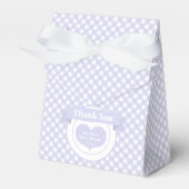 Lavender Gingham Pattern Baby shower Dank u wel Bedankdoosjes (Voorkant Zijde)