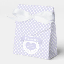 Lavender Gingham Pattern Baby shower Dank u wel