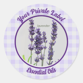 Lavender Gingham Private Essential Oils label