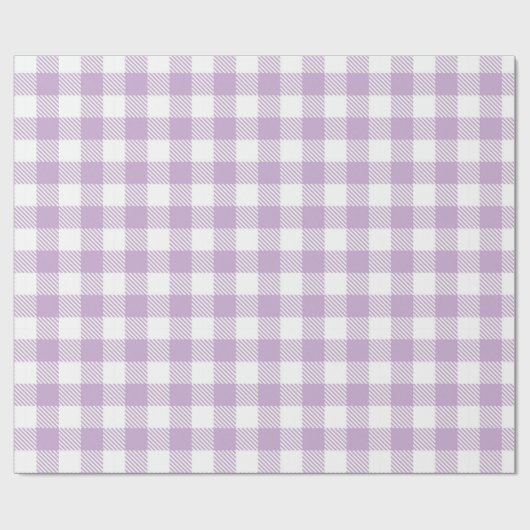 Lavender Gingham Retro Paars Pset Cadeaupapier (Vlak)