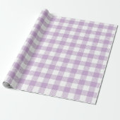 Lavender Gingham Retro  Paars Pset Cadeaupapier (Uitgerold)