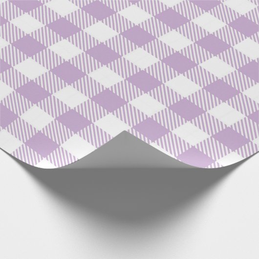 Lavender Gingham Retro Paars Pset Cadeaupapier (Hoek)
