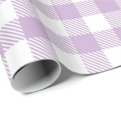 Lavender Gingham Retro  Paars Pset Cadeaupapier (Rol Hoek)