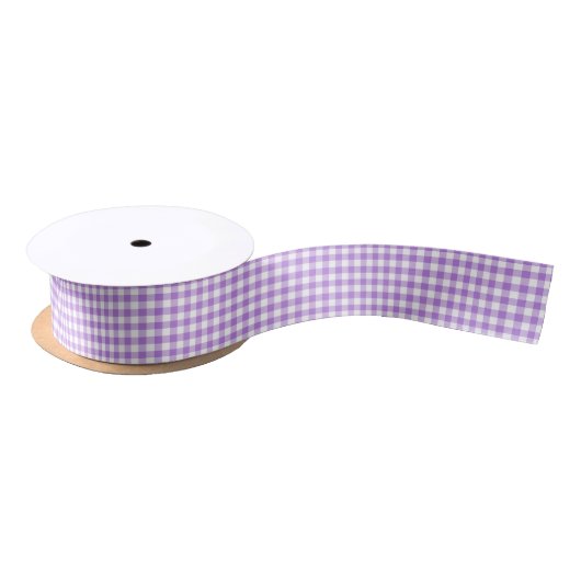 Lavender Gingham Satijnen Lint (Spoel)