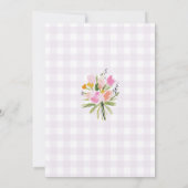Lavender Gingham Spring Floral Bridal Shower Kaart (Achterkant)