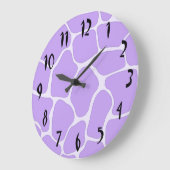 Lavender Giraffe Print Wall Clock Grote Klok (Hoek)