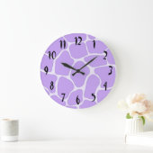 Lavender Giraffe Print Wall Clock Grote Klok (Huis)