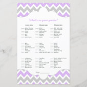 Lavender girl Bingo purse baby shower TWO GAME SET (Achterkant)