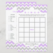 Lavender girl Bingo purse baby shower TWO GAME SET (Voorkant / Achterkant)