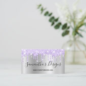 Lavender Glitter Drift Silver Ombre Online Store Visitekaartje (Staand voorkant)