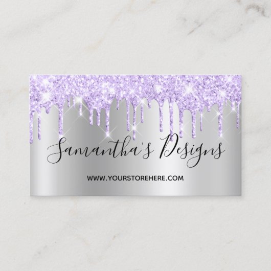 Lavender Glitter Drift Silver Ombre Online Store Visitekaartje (Voorkant)