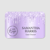 Lavender Glitter Drips Shimmer Naamplaatje (Voorkant)