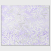 Lavender Glitter Kerstfeestdagen Snowflakes Cadeaupapier (Vlak)