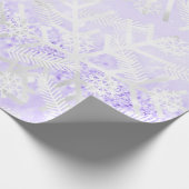 Lavender Glitter Kerstfeestdagen Snowflakes Cadeaupapier (Hoek)