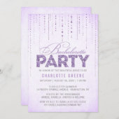 Lavender Glitter Kijk Bachelorette Party Kaart (Voorkant / Achterkant)