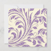 Lavender Glitter Leaves Spring Wedding Invite Kaart (Voorkant)