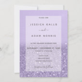 Lavender Glitter Modern Glam Weddenschap Kaart (Voorkant)