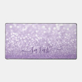 Lavender Glitter Personalized Bureaumat (Voorkant)