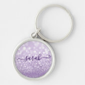 Lavender Glitter Personalized Sleutelhanger (Voorkant)