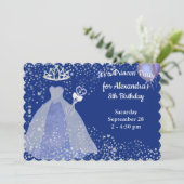 Lavender Glitter Princess Birthday Uitnodiging (Staand voorkant)
