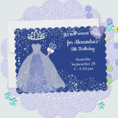 Lavender Glitter Princess Birthday Uitnodiging