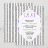 Lavender Glitter RDH afstuderen tandheelkundige hy Kaart (Voorkant / Achterkant)