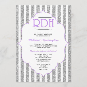 Lavender Glitter RDH afstuderen tandheelkundige hy Kaart