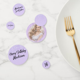 Lavender Glitter Sweet 16 Foto Sparkle Confetti