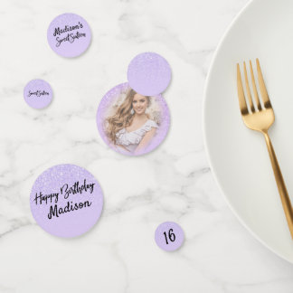 Lavender Glitter Sweet 16 Foto Sparkle Confetti